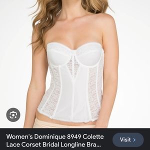 Women's Dominique 8949 Colette Lace Corset Bridal Longline Bra - White 34B